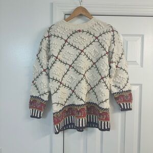 Vintage Glenover Sweater Sz Medium Pompoms